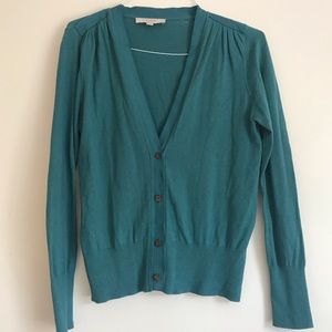 EUC Loft green cardigan